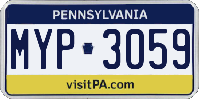 PA license plate MYP3059