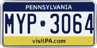 PA license plate MYP3064