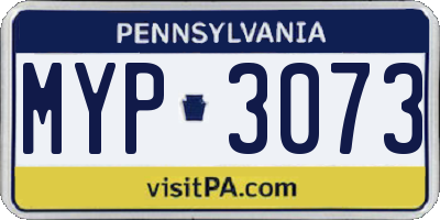 PA license plate MYP3073