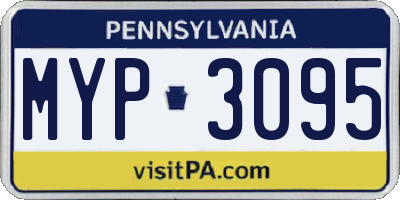 PA license plate MYP3095