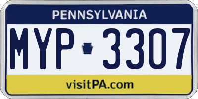 PA license plate MYP3307