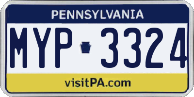PA license plate MYP3324