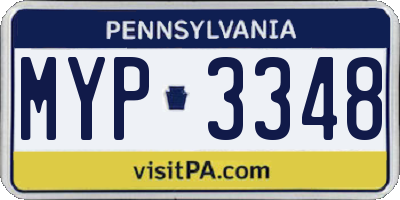 PA license plate MYP3348