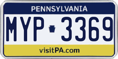 PA license plate MYP3369
