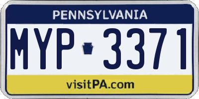 PA license plate MYP3371