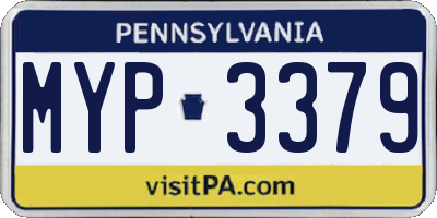 PA license plate MYP3379