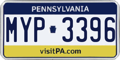 PA license plate MYP3396