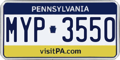 PA license plate MYP3550