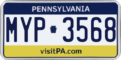 PA license plate MYP3568
