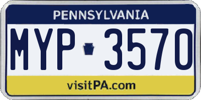 PA license plate MYP3570