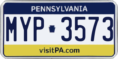 PA license plate MYP3573