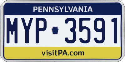 PA license plate MYP3591