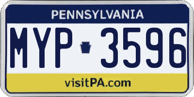 PA license plate MYP3596