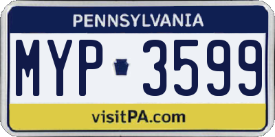 PA license plate MYP3599