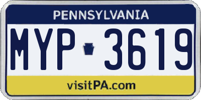 PA license plate MYP3619