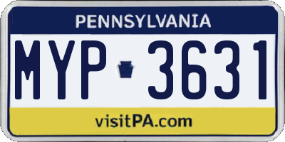 PA license plate MYP3631