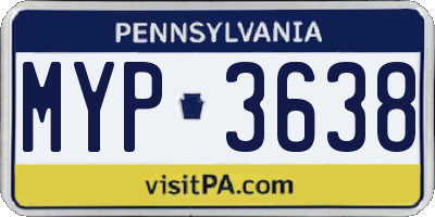 PA license plate MYP3638