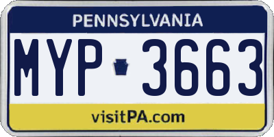 PA license plate MYP3663
