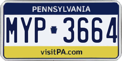PA license plate MYP3664