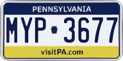 PA license plate MYP3677