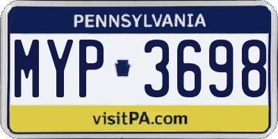 PA license plate MYP3698