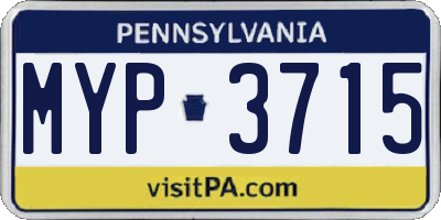 PA license plate MYP3715
