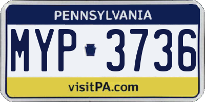 PA license plate MYP3736