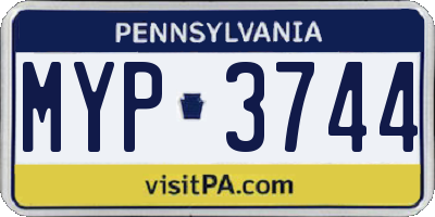 PA license plate MYP3744