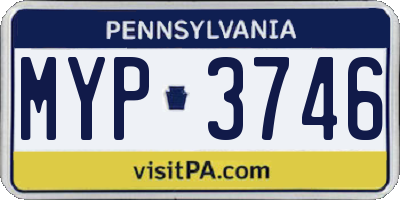 PA license plate MYP3746