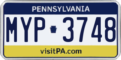 PA license plate MYP3748
