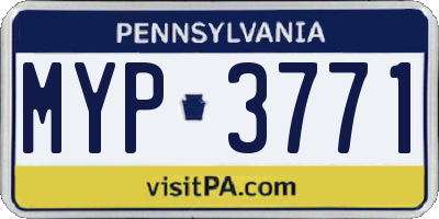 PA license plate MYP3771