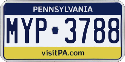 PA license plate MYP3788