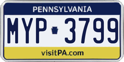 PA license plate MYP3799