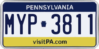 PA license plate MYP3811