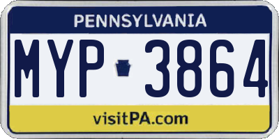 PA license plate MYP3864