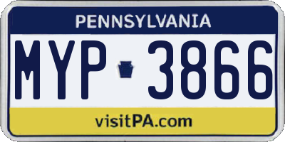 PA license plate MYP3866