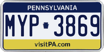 PA license plate MYP3869