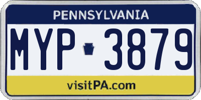 PA license plate MYP3879