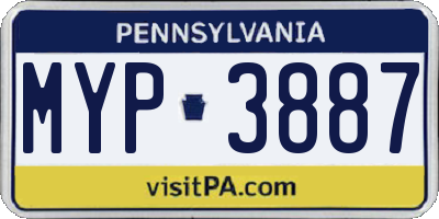PA license plate MYP3887