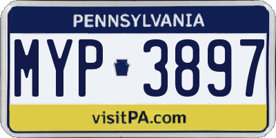 PA license plate MYP3897