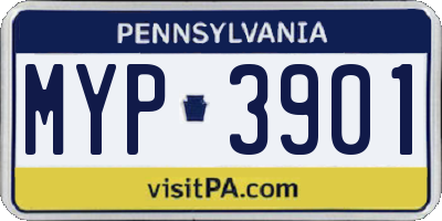 PA license plate MYP3901