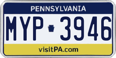 PA license plate MYP3946