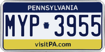 PA license plate MYP3955