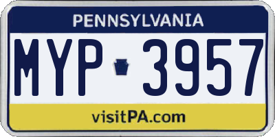 PA license plate MYP3957
