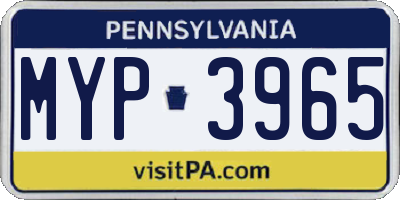 PA license plate MYP3965
