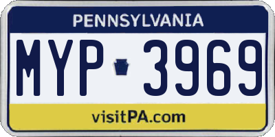 PA license plate MYP3969