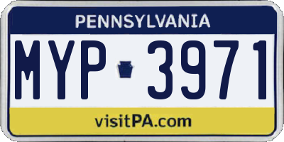PA license plate MYP3971
