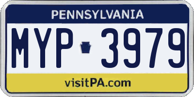 PA license plate MYP3979