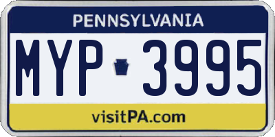 PA license plate MYP3995