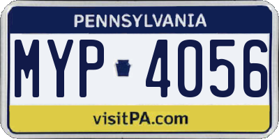 PA license plate MYP4056
